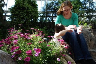 Mother and daughter in the Temperate House